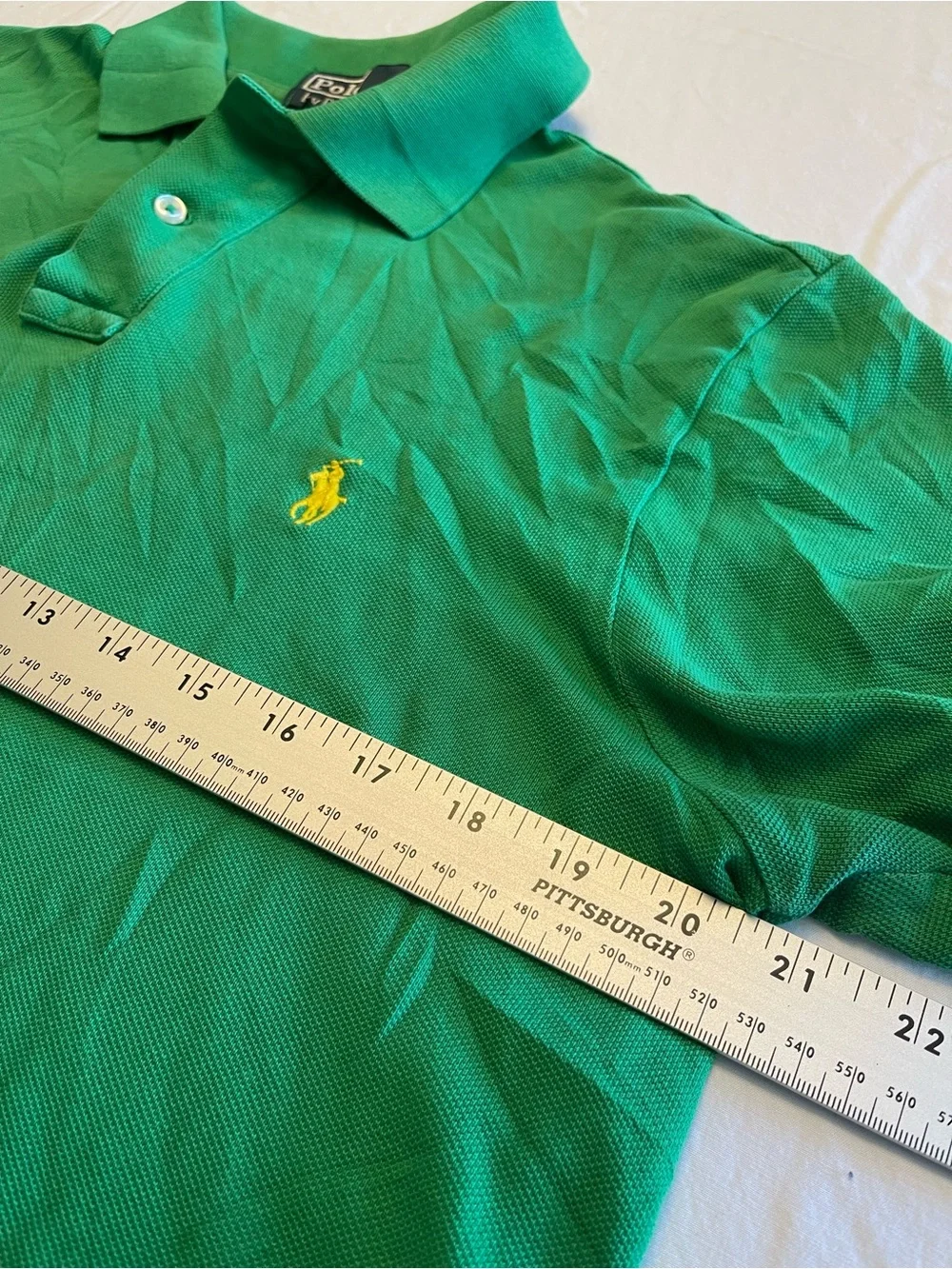 Polo Ralph Lauren Men’s Medium Green Short-Sleeve Custom Fit Cotton Shirt